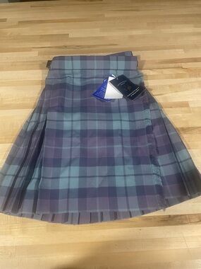 Pleated lavender and blue  kilt new with tags Scotland